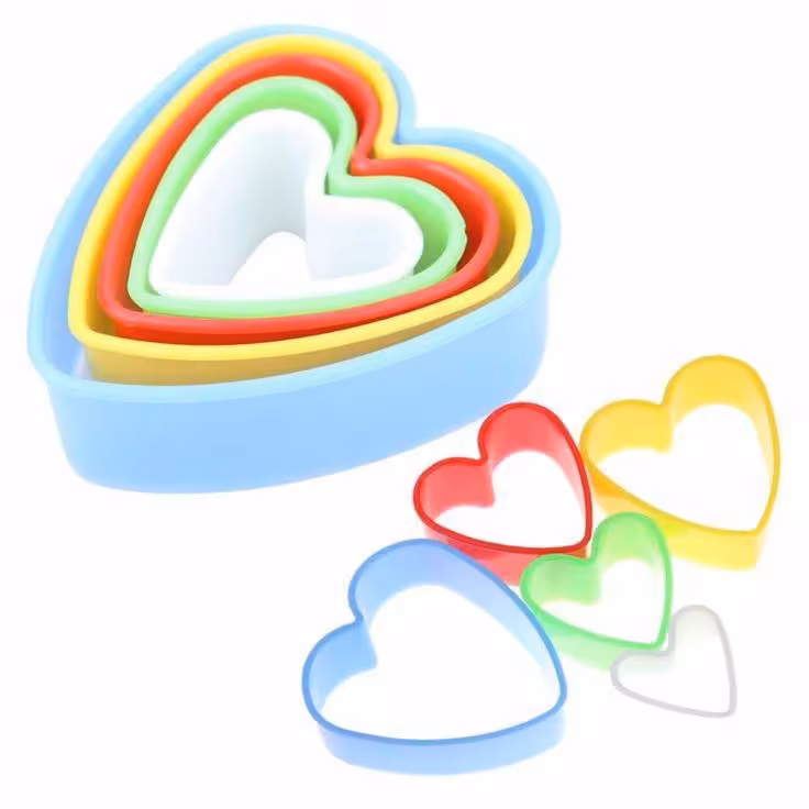 کاتر پلاستیکی قلب رنگی