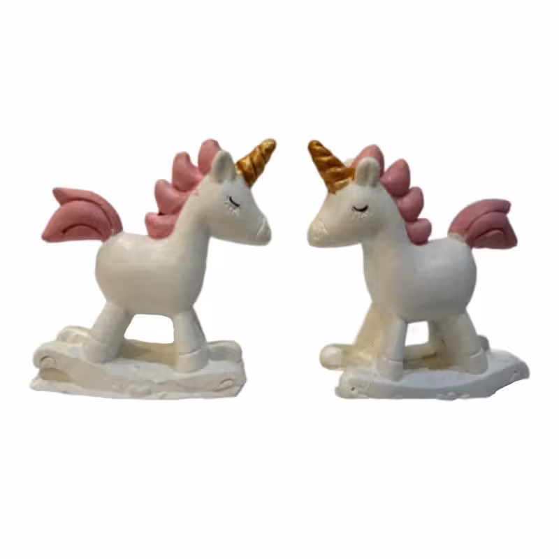 مجسمه مدل اسب تک شاخ فانتزی مجموعه 2 عددی