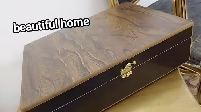 جعبه و چمدون قاشق و چنگال چوبی کنسول چوبی بدون پایه