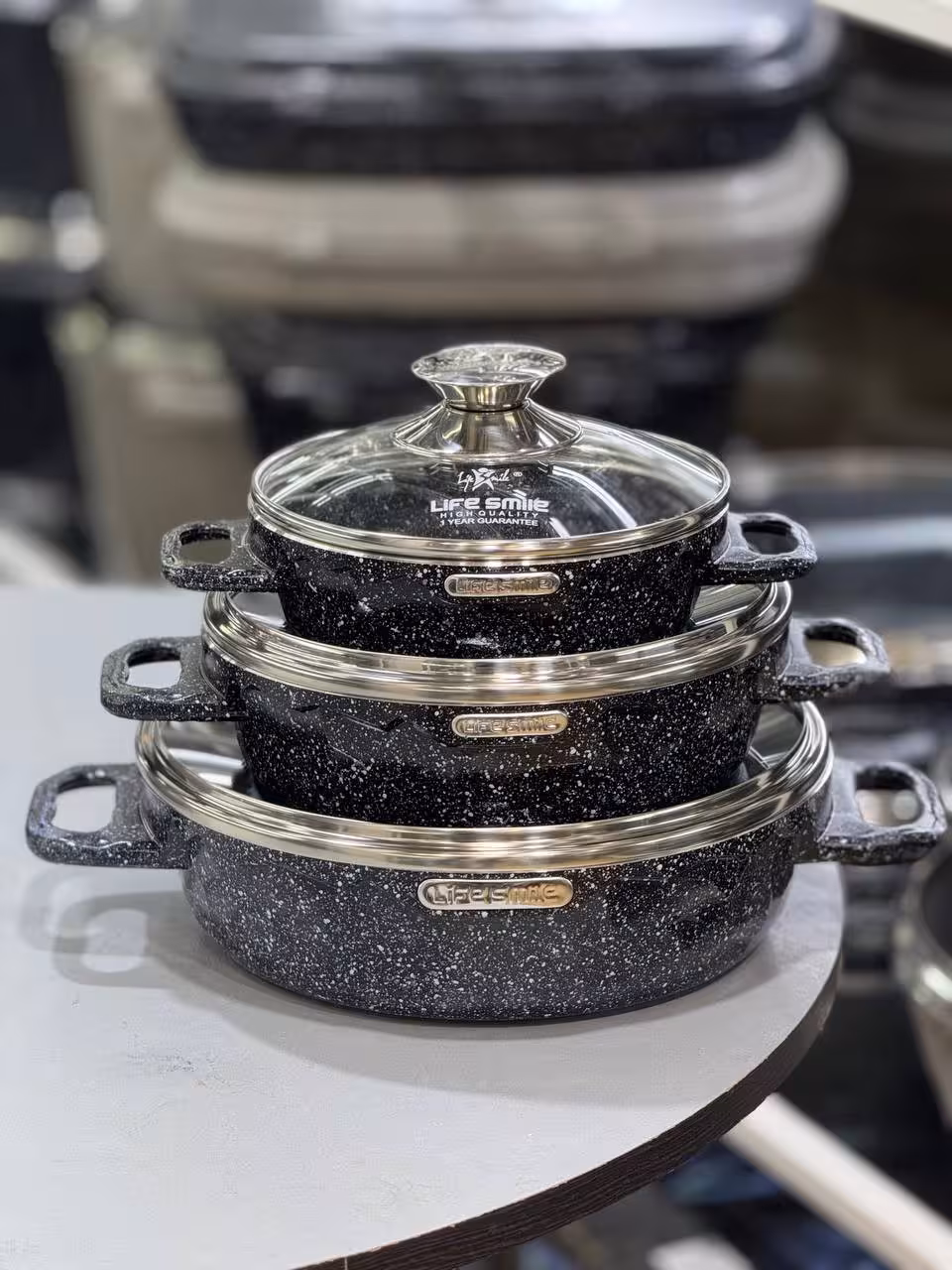 ست تابه دودسته سنگی 16-20-24 گرانیت p7 لایف اسمایل