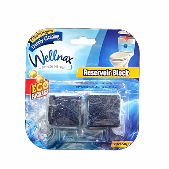 قرص مکعبی جرمگیر توالت فرنگی ولناکس Wellnax بسته 2 تایی 2*50 گرم