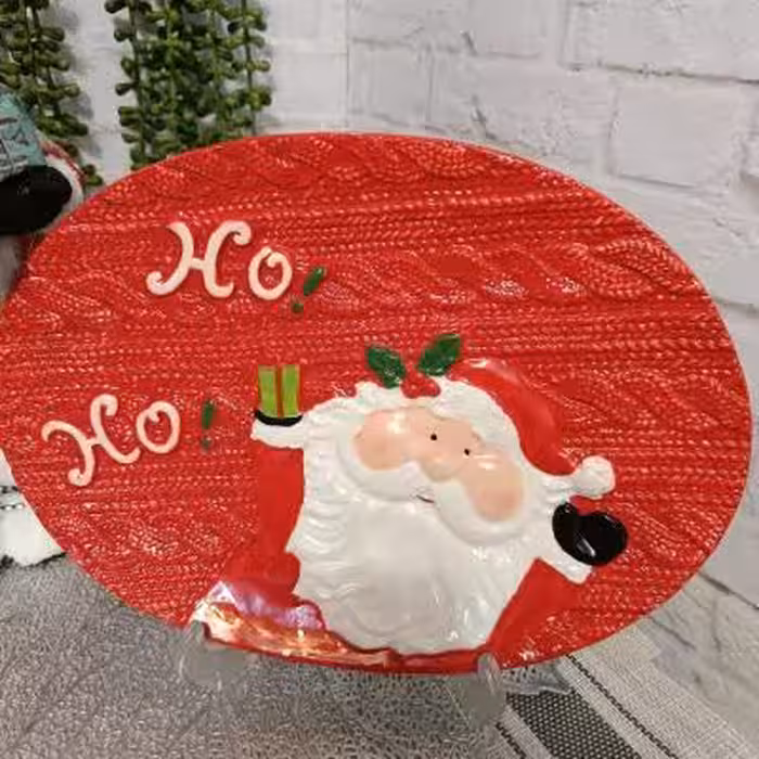 بشقاب وارداتی بابانوئل طرح بافت