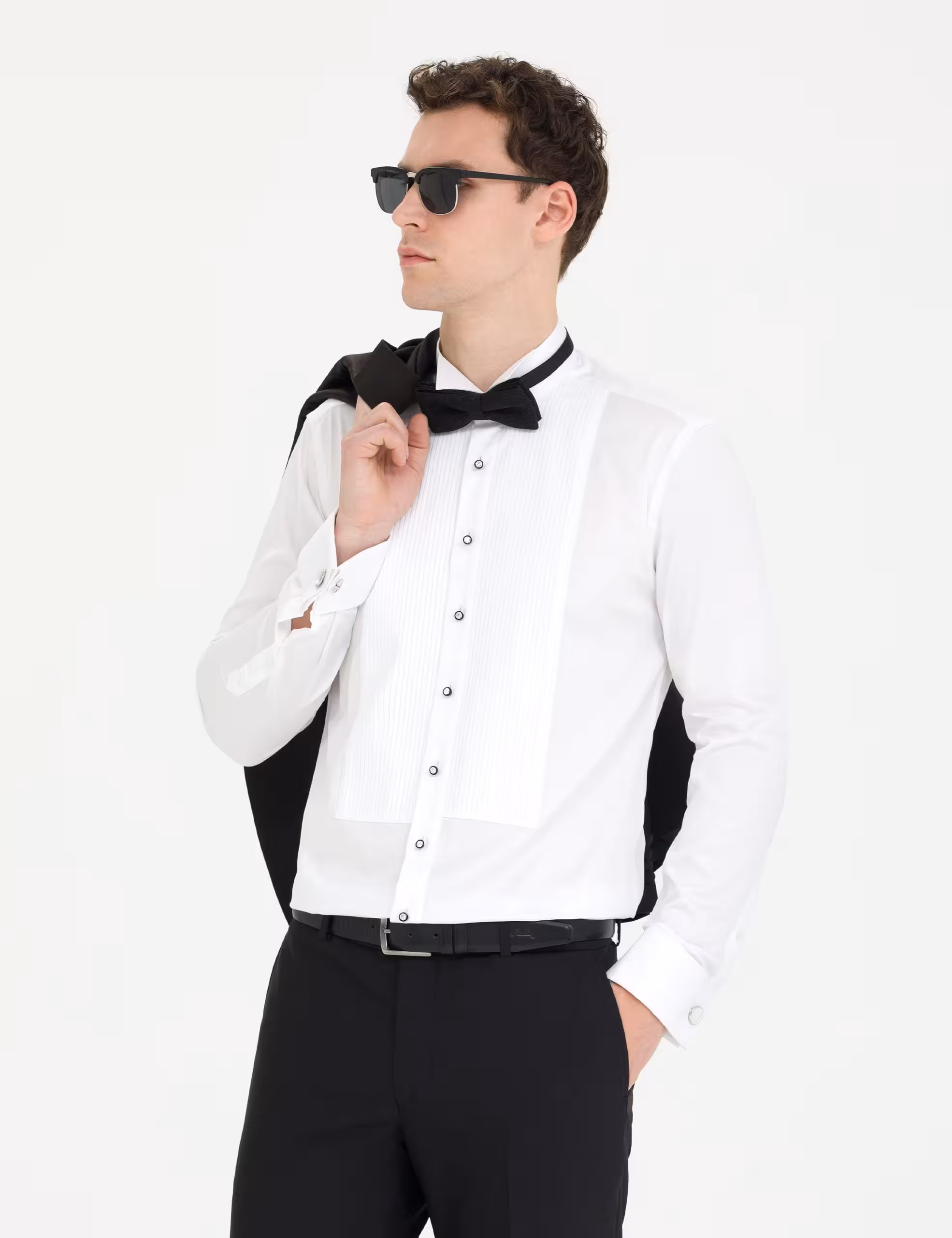 پیراهن رسمی مردانه سفید پیرکاردین - فروشگاه لباس شهرمون