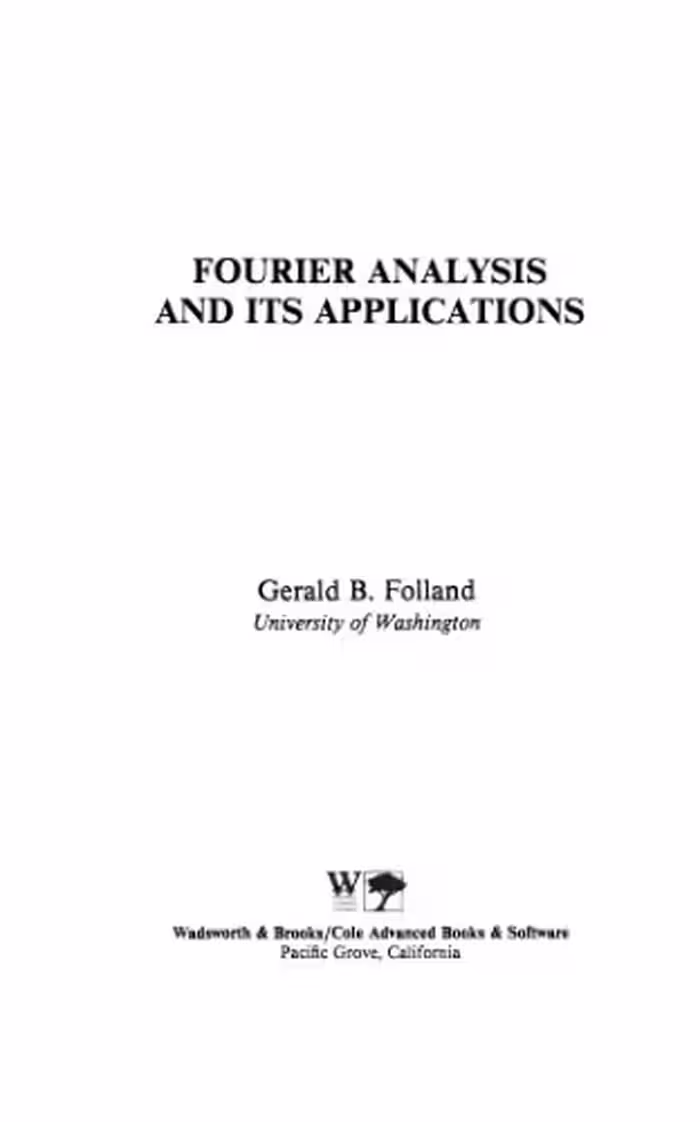 خرید و دانلود نسخه کامل کتاب Fourier analysis and its applications
