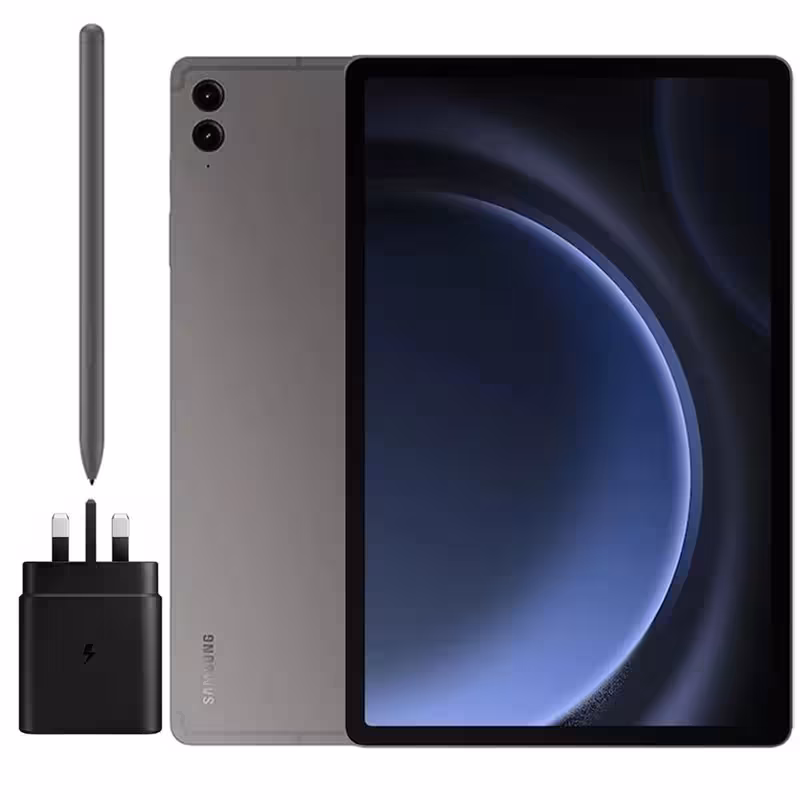 تبلت 12.4 اینچ سامسونگ مدل Galaxy Tab S9 FE Plus 5G SM-X616B ظرفیت 128 گیگابایت و رم 8 گیگابایت به همراه شارژر
