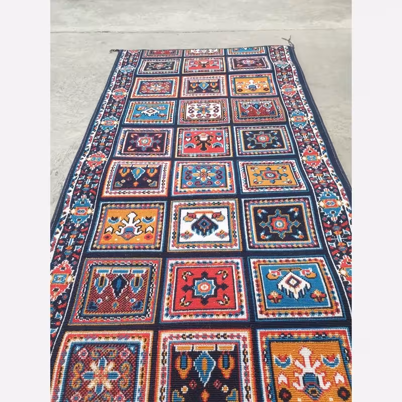 گلیم ماشینی کاشان کناره طرح کژال سرمه ای سایز1،80در1(هزینه ارسال باخریداروپس کرایه میباشد)