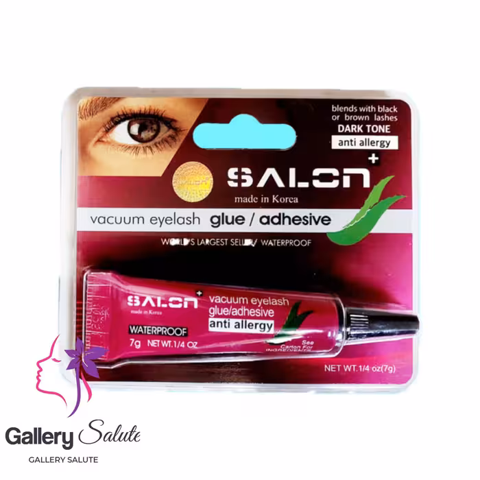 چسب مژه تیوپی مشکی سالن پلاس آنتی‌ آلرژی وزن 7 گرم salon  vacuum eyelash glue adhesive anti allergy