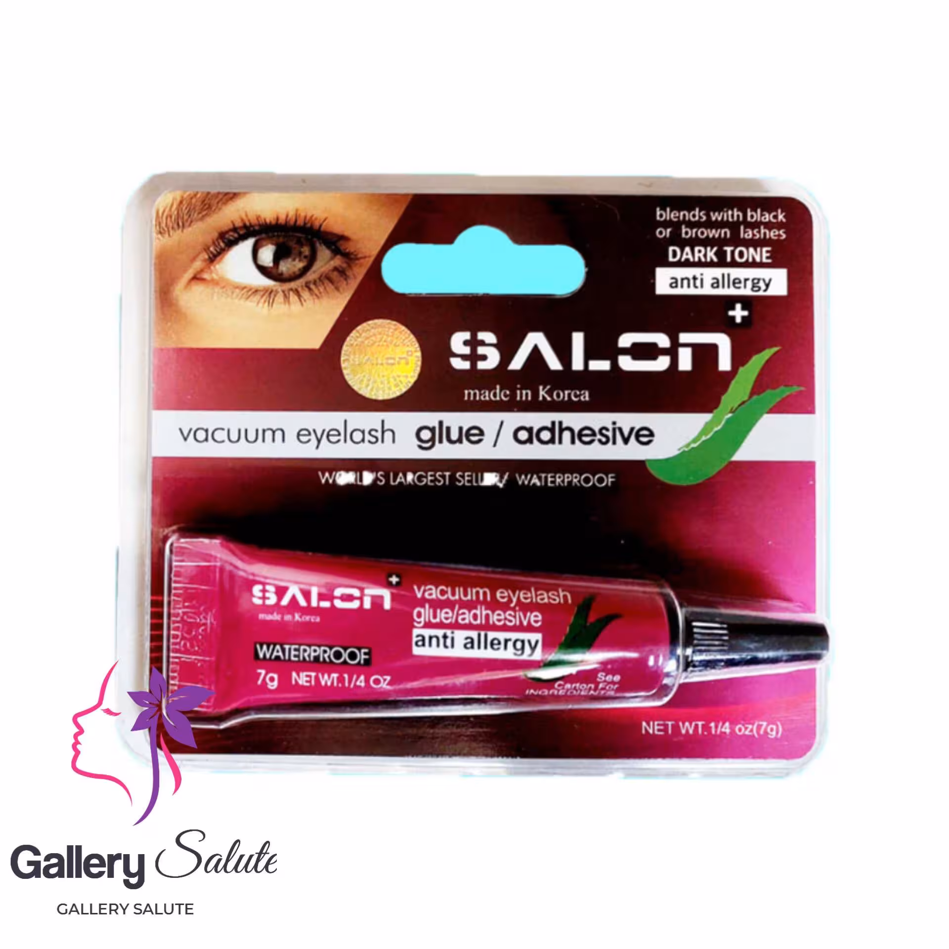 چسب مژه تیوپی مشکی سالن پلاس آنتی‌ آلرژی وزن 7 گرم salon  vacuum eyelash glue adhesive anti allergy