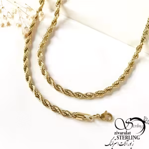 گردنبند مارپیچ طرح طلا استیل