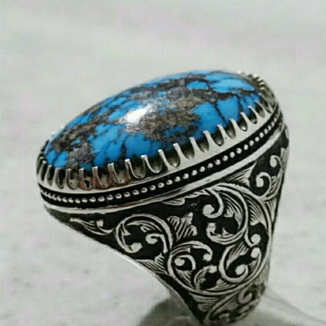 فیروزه نیشابوری طبیعی فوق العاده خوشرنگ (کلکسیونی)