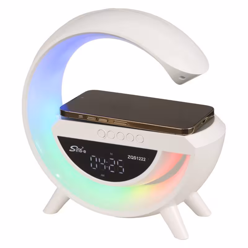 شارژر بی سیم و چراغ رومیزی اسپیکر دار Sing-E ZQS1222