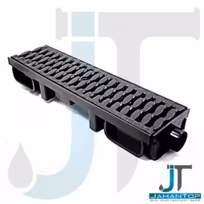 کانال پلی امید و گریل چدنی عرض 13 سانت تقویت شده مشکی