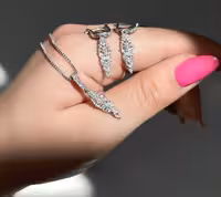 نیمست زنانه نقره جواهری کد 00391