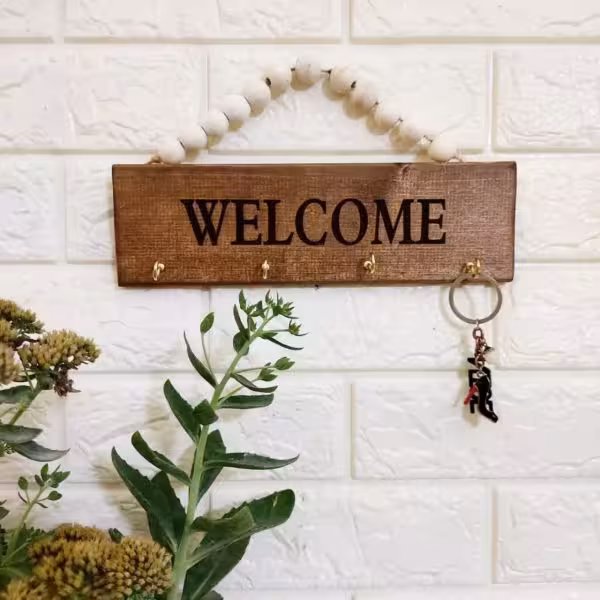 جاکلیدی چوبی دسته مهره