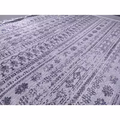 فرش ماشینی زمرد مشهد مدل NO015 زمینه طوسی