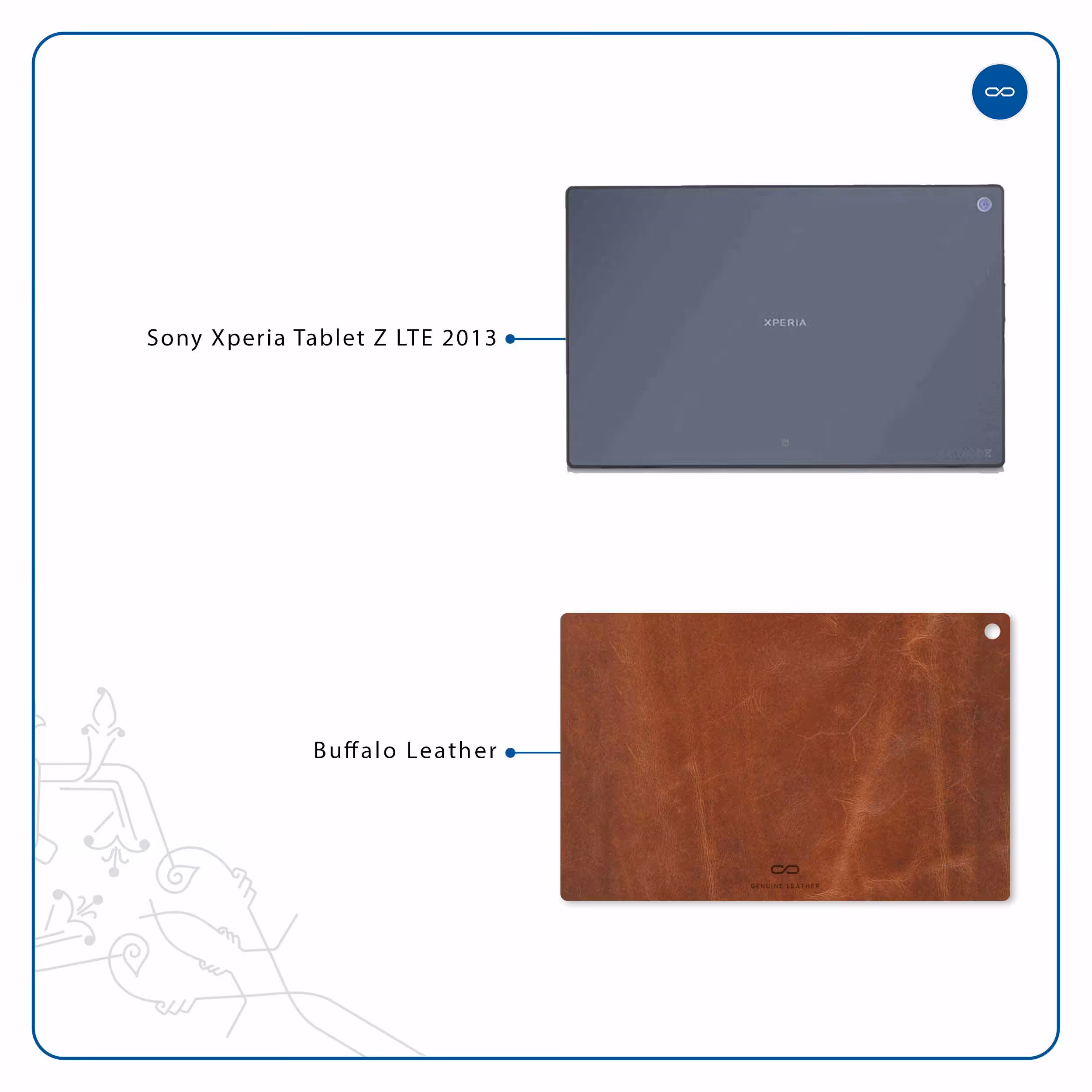 برچسب پوششی ماهوت مدل Buffalo-Leather مناسب برای تبلت سونی Xperia Tablet Z LTE 2013