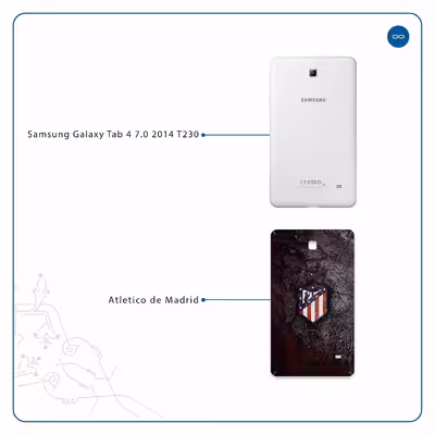 برچسب پوششی ماهوت مدل Atletico de Madrid مناسب برای تبلت سامسونگ Galaxy Tab 4 7.0 2014 T230
