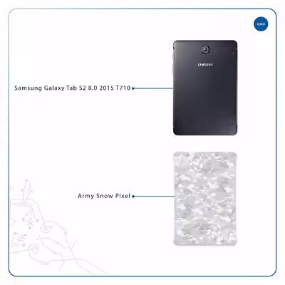 برچسب پوششی ماهوت مدل Army-Winter-Pixel مناسب برای تبلت سامسونگ Galaxy Tab S2 8.0 2015 T710