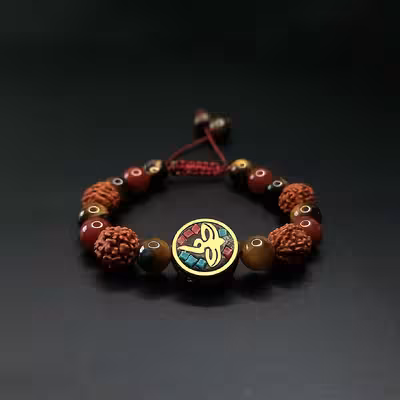 دستبند ناماسته مدل چشم ببر عقیق و رود راکشا تبتی 43