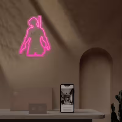 چراغ دیواری نئون دیزاین طرح Pubg-GL_PN