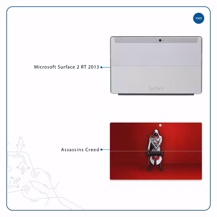 برچسب پوششی ماهوت مدل Assassin-Creed-Game مناسب برای تبلت مایکروسافت Surface 2 RT 2013