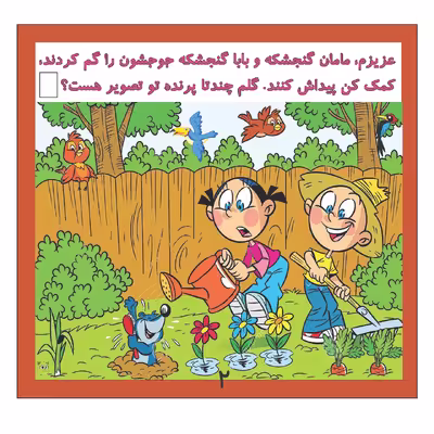 کتاب بگرد و پیدا کن در باغ پرندگان اثر کیوان سالمی فیه انتشارات زرین مهر