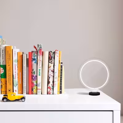 چراغ رومیزی ریموت دار مدل CIRCLE-GL_WHT-GLASS