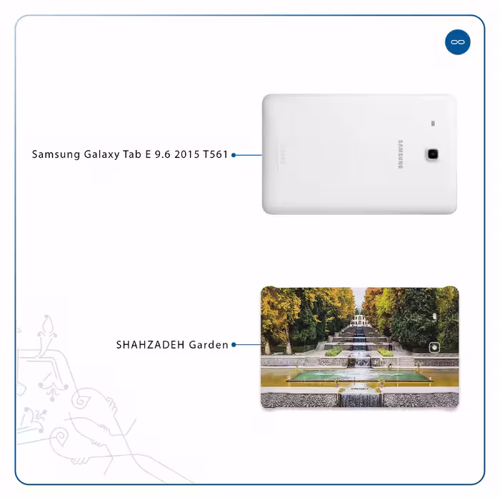 برچسب پوششی ماهوت مدل SHAHZADEH-Garden مناسب برای تبلت سامسونگ Galaxy Tab E 9.6 2015 T561