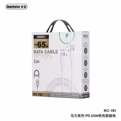 کابل  USB-C ریمکس مدل RC-191C 65W طول 1 متر
