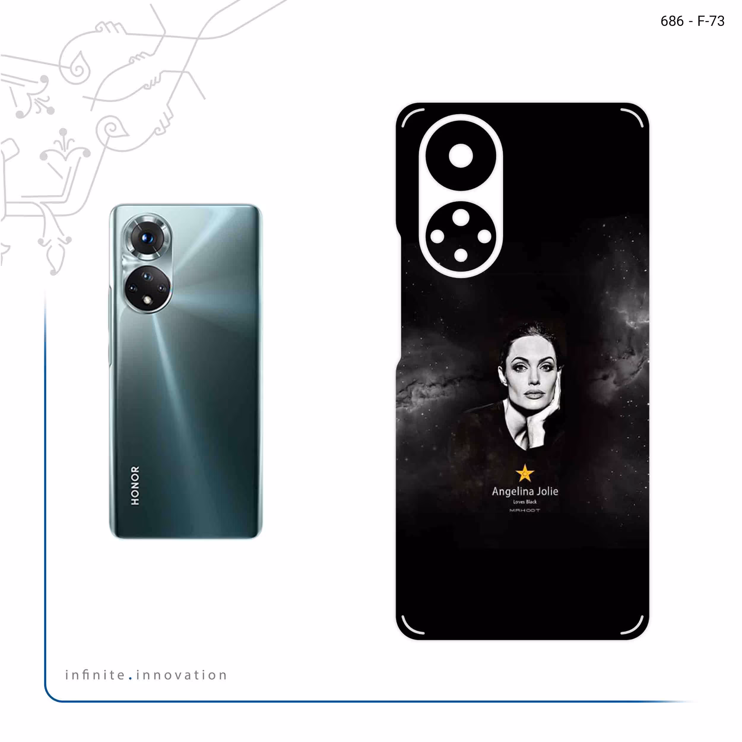 برچسب پوششی ماهوت مدل Angelina Jolie مناسب برای گوشی موبایل آنر 50