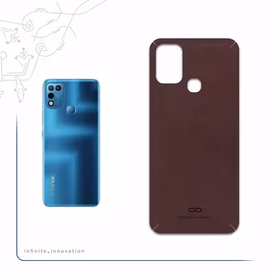 برچسب پوششی ماهوت مدل Matte-Dark-Brown-Leather مناسب برای گوشی موبایل اینفینیکس Hot 10 Play