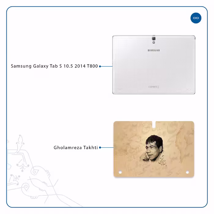 برچسب پوششی ماهوت مدل Gholamreza Takhti مناسب برای تبلت سامسونگ Galaxy Tab S 10.5 2014 T800