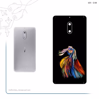 برچسب پوششی ماهوت مدل Rainbow Hair Digital Art مناسب برای گوشی موبایل نوکیا 6