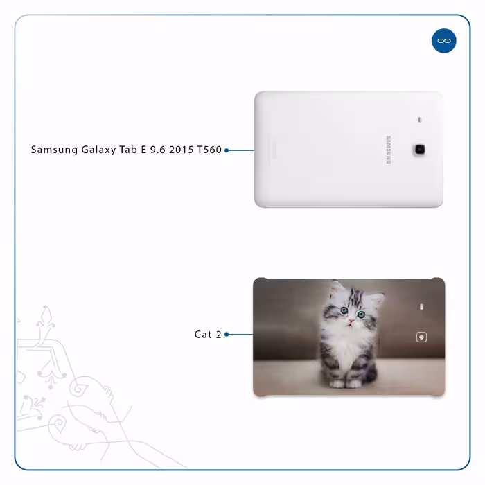 برچسب پوششی ماهوت مدل Cat-2 مناسب برای تبلت سامسونگ Galaxy Tab E 9.6 2015 T560
