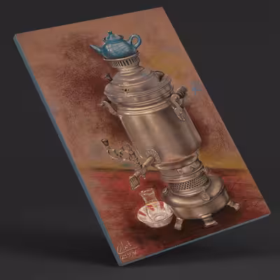 تابلو نقاشی طرح سماور کد 005