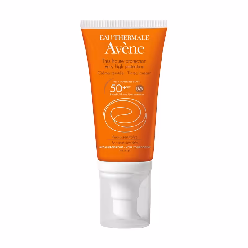 کرم ضد آفتاب رنگی اَون Avene با SPF50 مخصوص پوست خشک و حساس حجم 50 میل