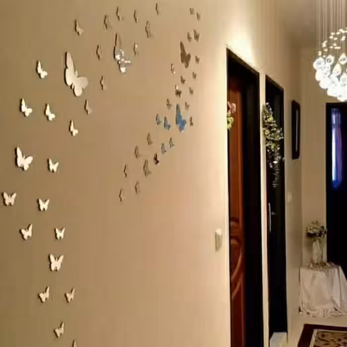 آینه دکوراتیو پروانه 25 عددی تماما پشت چسب دار