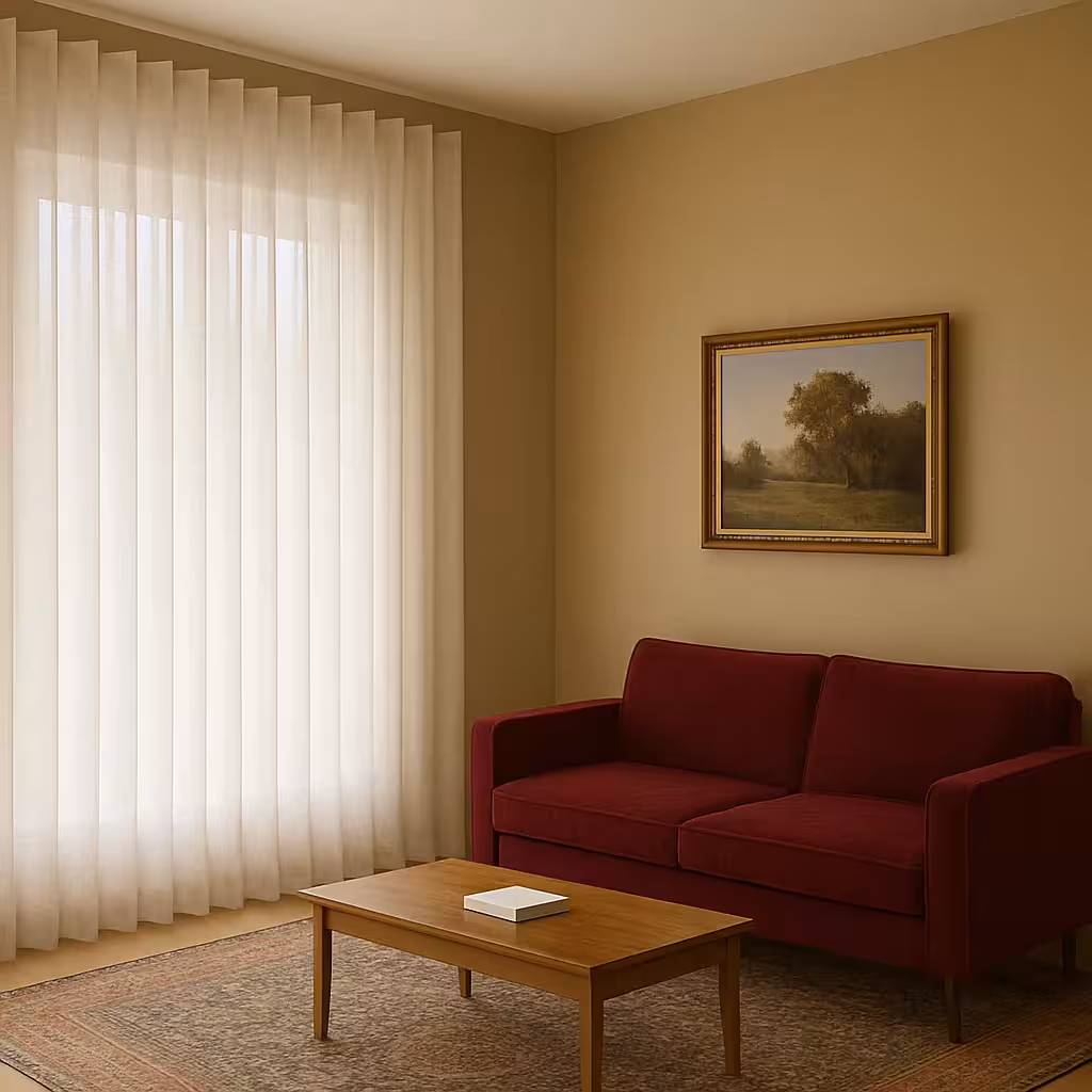 پرده مینیمال حریر ساده شیری کد 552