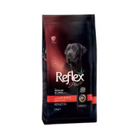 غذای خشک سگ با طعم بره و برنج نژاد متوسط و بزرگ برند Reflex رفلکس پلاس 15 کیلویی