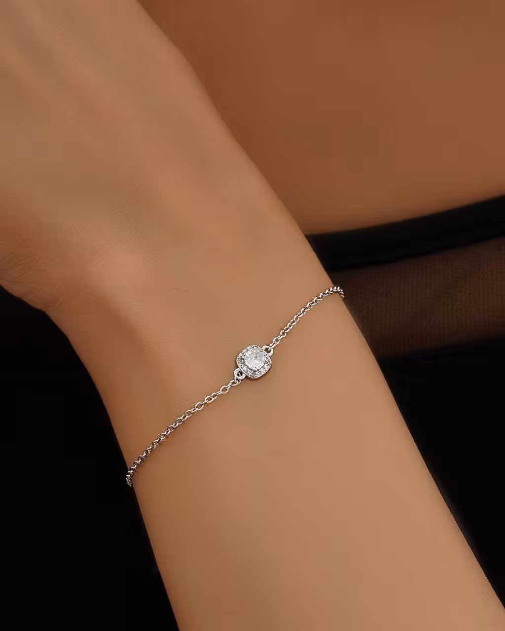 دستبند وارداتی جواهری نقره زنانه کد 30240