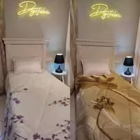 لحاف یک نفره طرح گل سه بعدی طلایی وشکوفه