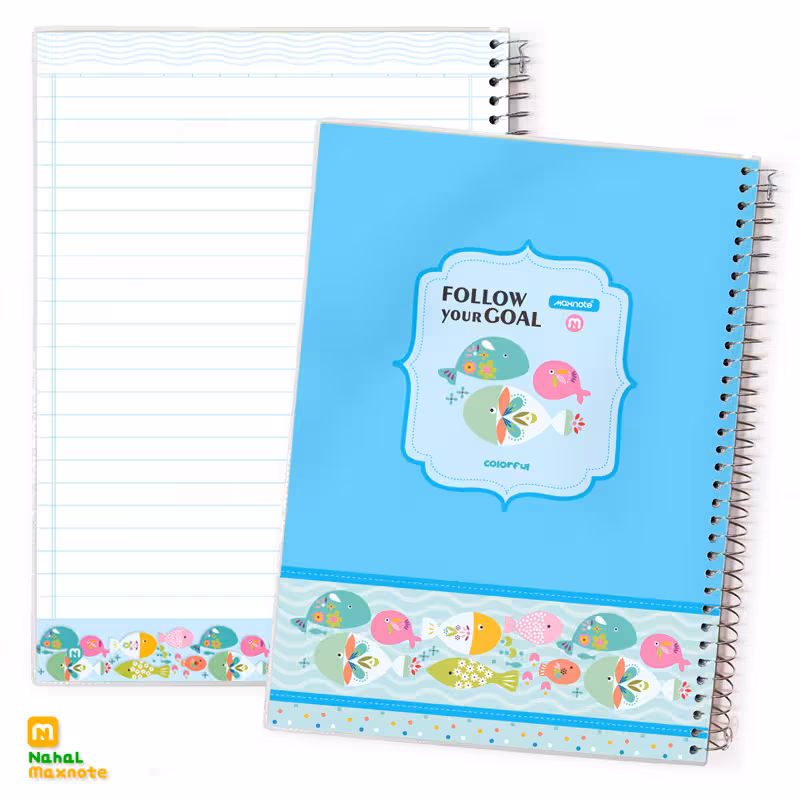 دفتر 100 برگ سیمی طلقی رنگی رنگی کد 9624.طرح 3