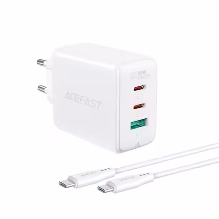 شارژر دیواری برند Ace Fast مدل ACE FAST A13 PD65W(USB-C USB-C USB-A) 3-port charger