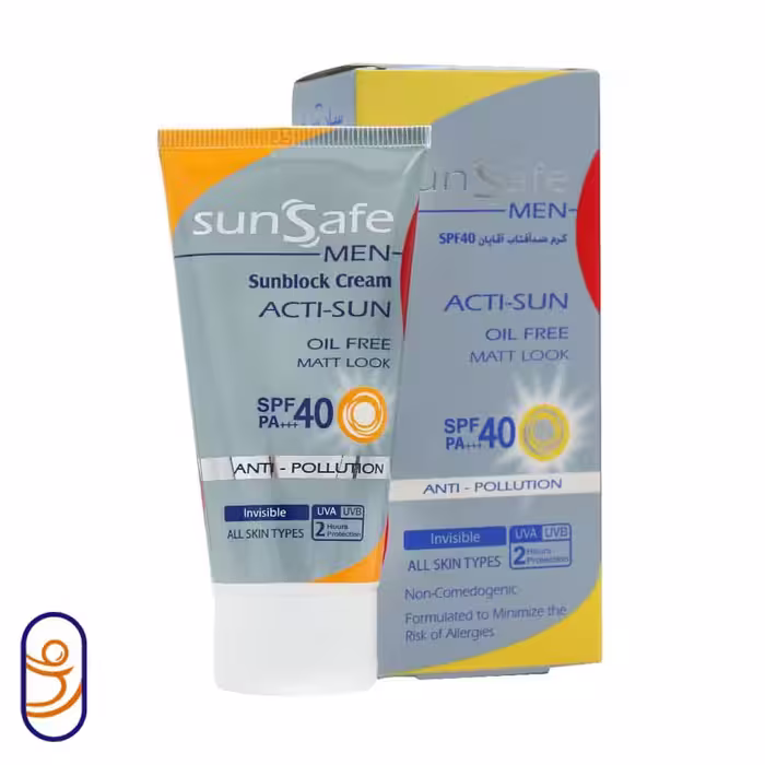 کرم ضدآفتاب آقایان SPF40 انواع پوست سان سیف