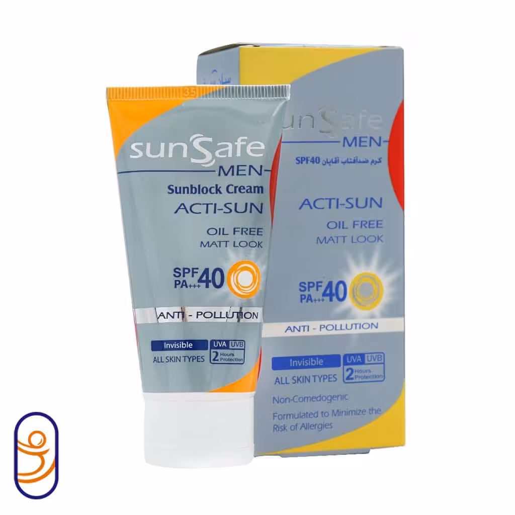 کرم ضدآفتاب آقایان SPF40 انواع پوست سان سیف