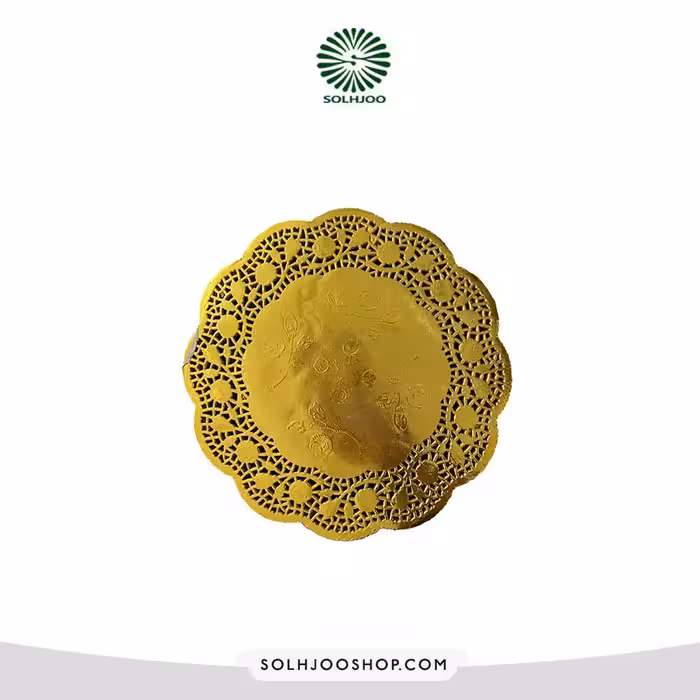 دانتل زير كيك گرد طلایی 24 سانت 50 عددی