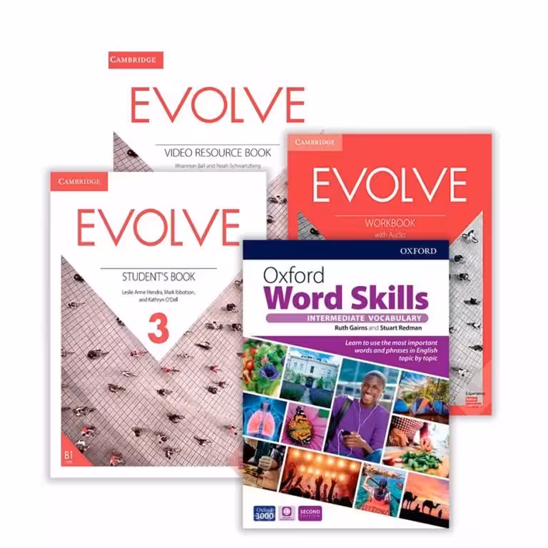 پک کتاب های ایوالو 3 آکسفورد ورد اسکیلز | کتاب انگلیسی Evolve 3 video Oxford word skills Intermediate
