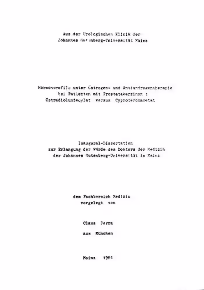 خرید و دانلود نسخه کامل کتاب Hormonprofile unter Östrogen- und Antiandrogentherapie bei Patienten mit Prostatakarzinom : Östradiolundecylat versus Cyproteronacetat