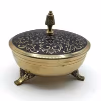 قندان برنجی هندی مدل 3پایه قطر 12cm کد 1041