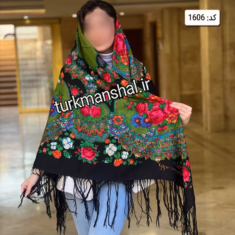 روسری ترکمنی پشمی کد 1606